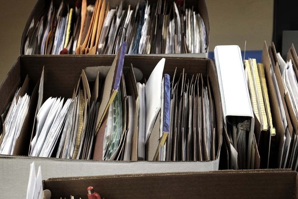 paper in boxes